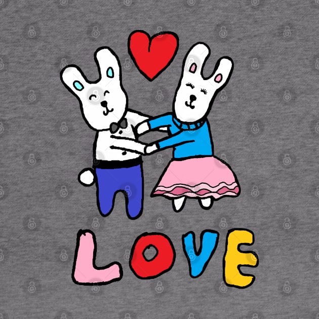 love bunny, rabbits, hand drawing by zzzozzo